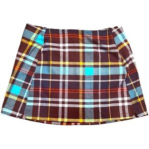 Urban Outfitters Plaid Notch Mini Skirt Size Medium Multicolor